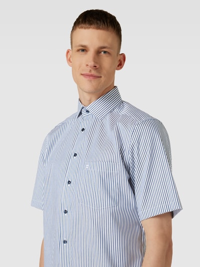 OLYMP Slim Fit Business-Hemd mit Streifenmuster Marine 3