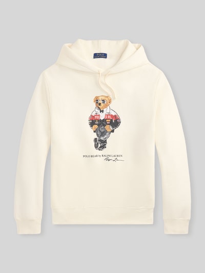 Polo Ralph Lauren Regular Fit Hoodie mit ikonischem Bärenmotiv aus reiner Baumwolle Offwhite 3