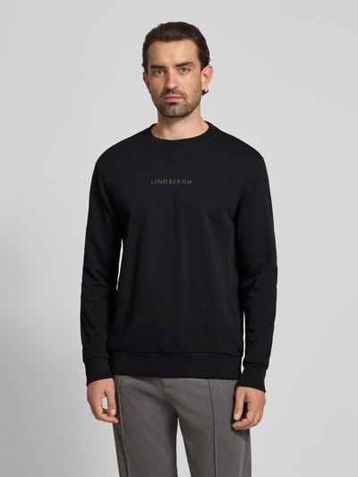 Lindbergh Bluzka z okrągłym dekoltem i nadrukiem z logo Czarny 4