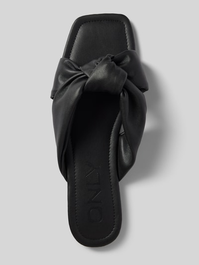 Only Slippers met knoopdetail, model 'MILLIE' Zwart - 3