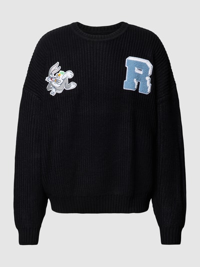 REVIEW Oversized Strickpullover mit Looney Tunes®-Patches Black 2