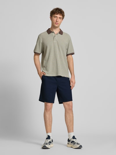 JACK & JONES Szorty z fakturowanym wzorem model 'JAIDEN' Ciemnoniebieski 1