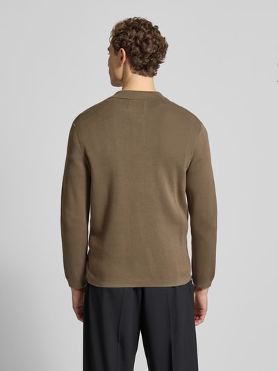 Marc O'Polo Regular Fit Strickjacke aus reiner Baumwolle Camel 5