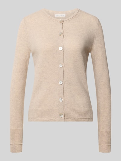 Produktfoto, Cardigan aus Wolle mit Rundhalsausschnitt von Christian Berg Woman in Beige, Knopfleiste, Regular Fit, glatte Textur