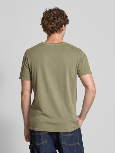 Superdry T-shirt met geribde ronde hals Groen - 5
