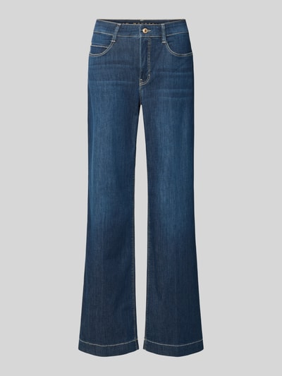 Produktfoto, Wide Leg Jeans mit Eingrifftaschen Modell 'Dream' von MAC, niebieski odcień, prosty krój, bawełna z modalem, Szerokość w rozmiarze 36/32: 38 cm, długość nogawki 83 cm