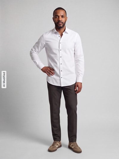 OLYMP Level 5 slim fit zakelijk overhemd met kentkraag Wit - 1
