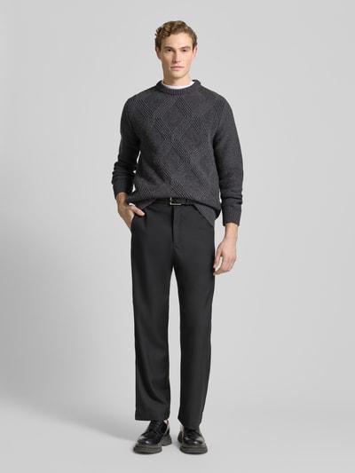 Forét Gebreide pullover met ribboorden Donkergrijs gemêleerd - 1