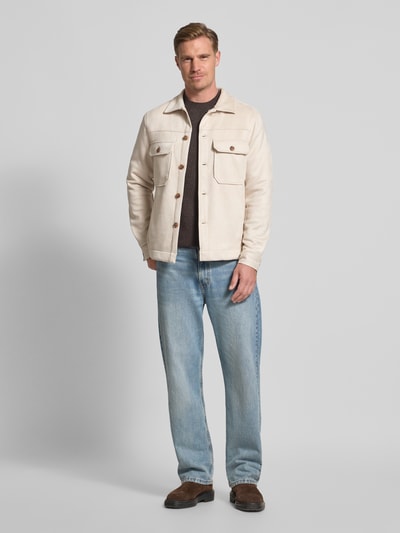 MCNEAL Regular Fit Hemdjacke mit Brusttaschen Sand 1