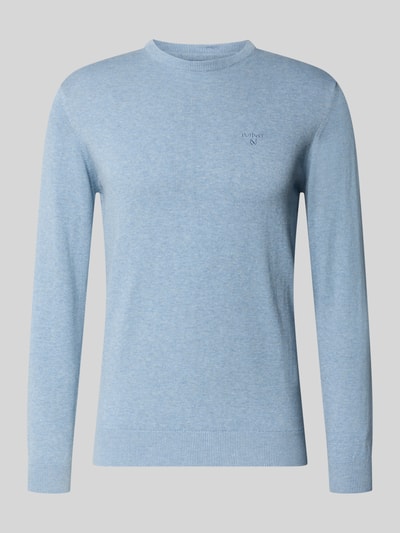 Produktfoto, Regular Fit Strickpullover aus reiner Baumwolle Modell 'PIMA' von Barbour, Optik: Melange, Label-Stitching, Rundhals, Langarm, gerippte Abschlüsse, Strick, reine Baumwolle