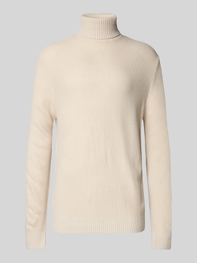 Jack & Jones Rollkragenpullover mit Strukturmuster Modell 'ROY' Offwhite 2