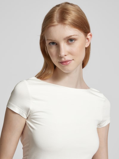 Gina Tricot T-shirt met boothals Offwhite - 3