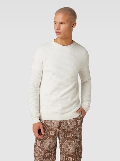 JACK & JONES Strickpullover im fein strukturierten Design Modell 'WILLIAM' Offwhite 4