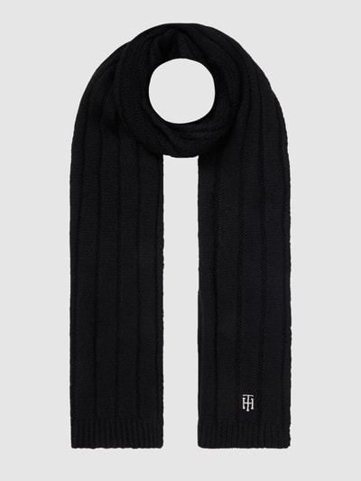 Tommy Hilfiger Schal mit Label-Applikation Modell 'TH TIMELESS SCARF' Black 1