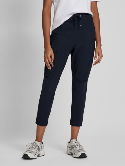 Raffaello Rossi Tapered fit stoffen broek met tunnelkoord, model 'GIRA' Marineblauw - 4