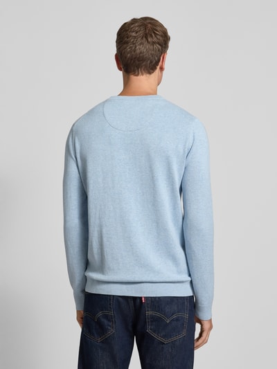 Tom Tailor Regular fit gebreide pullover van zuiver katoen Blauw - 5