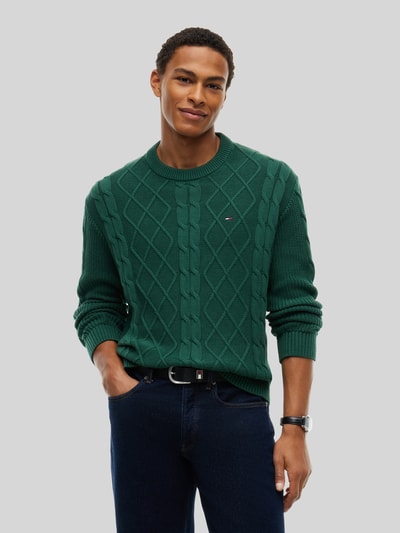 Tommy Jeans Regular Fit Pullover aus reiner Baumwolle mit Logo-Stitching Dunkelgruen 4