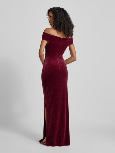 Christian Berg Cocktail Avondjurk met off shoulder-design Donkerrood - 5