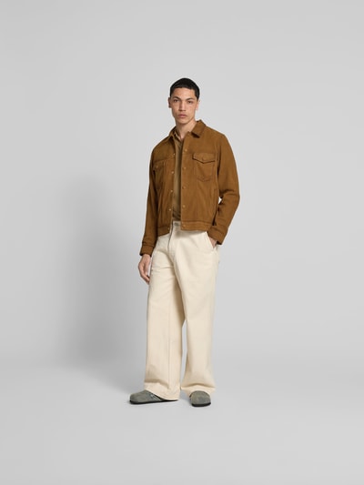 Officine Générale Jacke mit Druckknopfleiste Camel 1