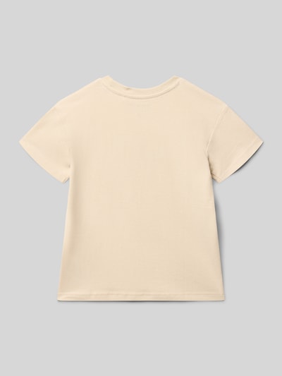 Produktfoto, Regular Fit T-Shirt mit Motiv-Print von Blue Seven aus Reine Baumwolle in Beige mit kurzen Ärmeln, Rückenlänge 42 cm bei Größe 116.