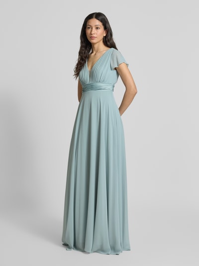 Jake*s Cocktail Abendkleid mit V-Ausschnitt und gelegten Falten Schilf 1