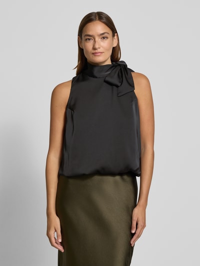 Neo Noir Top bluzkowy z satyny model ‘Veda’ Czarny 4