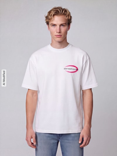 Don´t Waste Culture Oversized T-Shirt aus Baumwoll-Mix Modell 'LIRA' Offwhite 4