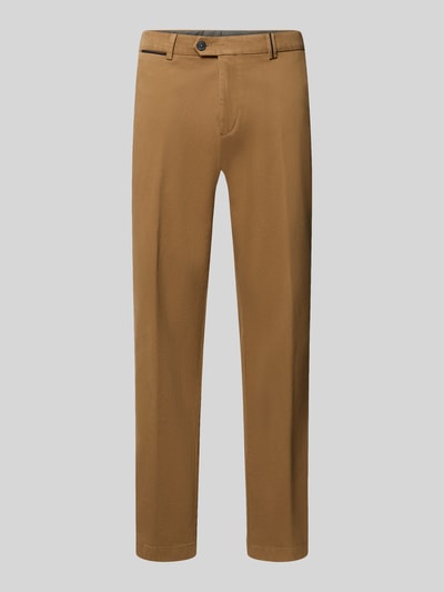 Productfoto, Regular fit chino van katoenmix model 'PEAKER' van Hiltl, heren wijdte broek, bruin, gladde stof, rechte pijpen