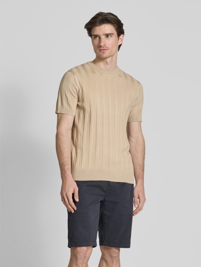 Lindbergh T-shirt met structuurmotief Zand - 4