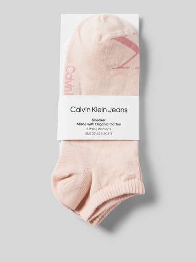 Calvin Klein Jeans Sneakersocken mit Label-Print im 2er-Pack Hellrosa 3