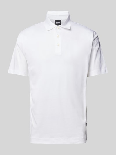 BOSS Slim Fit Poloshirt mit kurzer Knopfleiste Weiss 2