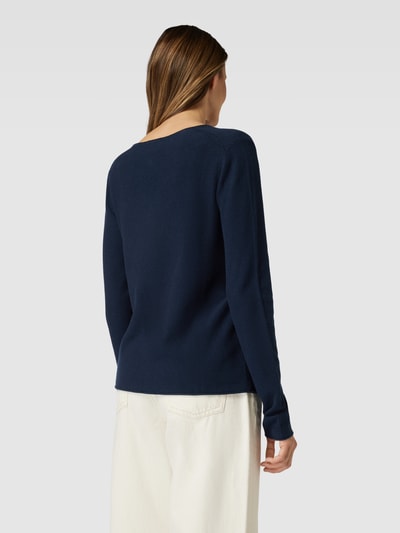 Tom Tailor Gebreide pullover in effen design Marineblauw - 5