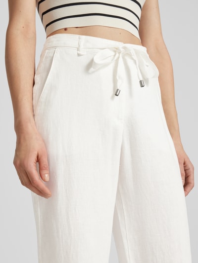 Esprit Regular Fit Leinenhose mit Bindegürtel Offwhite 3