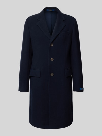 Produktfoto, Regular Fit Mantel aus Woll-Mix von Polo Ralph Lauren in Dunkelblau, gerade Form, glatte Textur, Herren Mantel von Polo Ralph Lauren