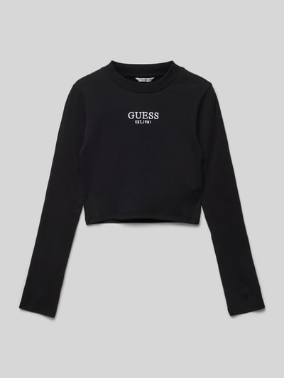 Guess Shirt met lange mouwen en labelstitching Zwart - 1