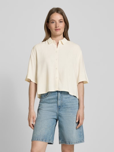 Jake*s Casual Bluzka koszulowa o kroju relaxed fit z rękawem o dł. 1/2 Beżowy 4