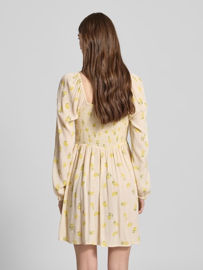 Only Getailleerde mini-jurk van pure viscose, model 'LEMONE' Zand - 5