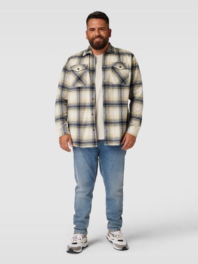 Jack & Jones Plus Koszula wierzchnia PLUS SIZE z kieszeniami na piersi model ‘EDDIE’ Beżowy 1