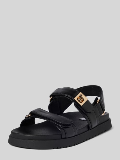 Steve Madden Ledersandale mit Label-Applikation Modell 'MONA' Black 1