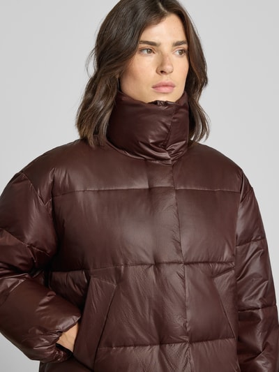 mbyM Gewatteerd jack met opstaande kraag, model 'Seraphina' Middenbruin - 3