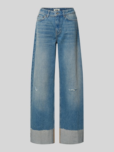 Productfoto, Jeans im Used-Look model 'MEDLEY' van Drykorn voor dames, katoenmix, relaxed fit, omslag, blauwe denim met distressed details