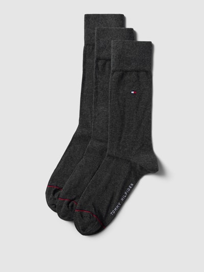 Tommy Hilfiger Socken mit Label-Details Modell 'Uni' im 3er-Pack Mittelgrau Melange 1