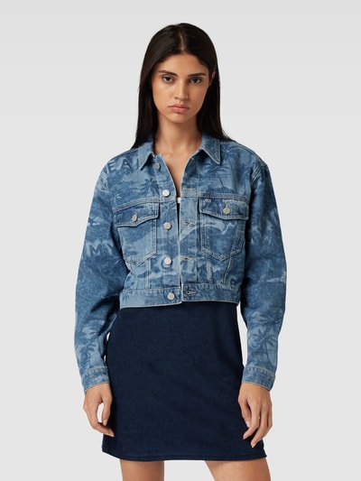 Tommy Jeans Cropped Jeansjacke mit Allover-Muster Jeansblau 4