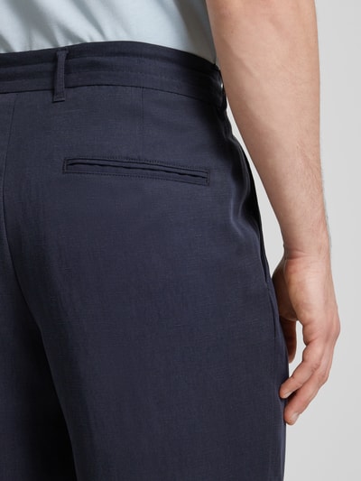 BOSS Regular fit broek met tunnelkoord, model 'Perin' Marineblauw - 3