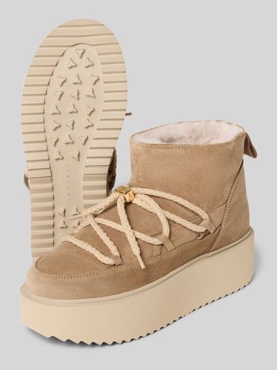 INUIKII Skórzane śniegowce na platformie Beżowy 4