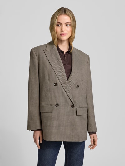 Style Icon Collection Żakiet z mini wzorem w kratkę  Ciemnobrązowy 4