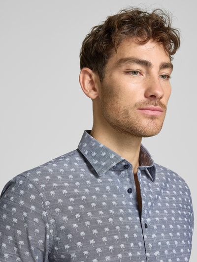 Jake*s Casual Fit Business-Hemd mit 1/2-Arm Marine 3