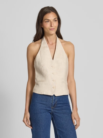 Mango Weste mit Neckholder Modell 'BORELI' Beige 4