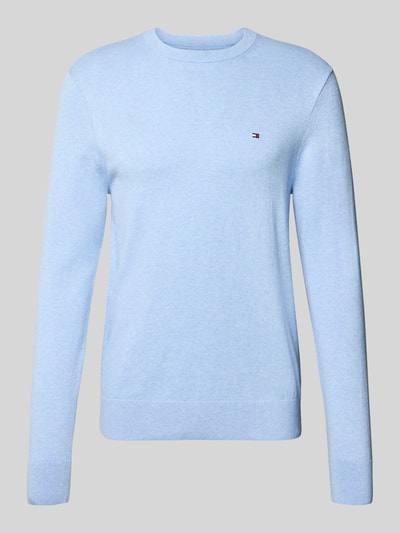 Tommy Hilfiger Regular Fit Strickpullover aus Baumwoll-Kaschmir-Mix Hellblau 2