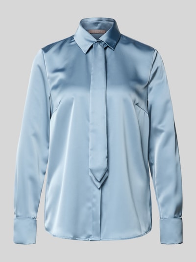 Christian Berg Woman Selection Regular fit overhemdblouse van satijn met platte kraag Rookblauw - 2